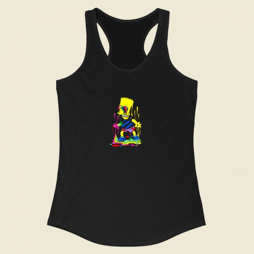 Trippy Bart The Paint Trap Is For Bart Racerback Tank Top Style