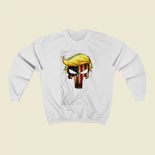 Trump Hair Skull Christmas Sweatshirt Style