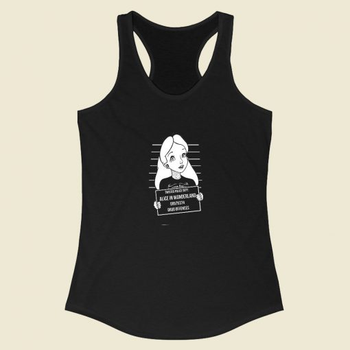 Twisted Punk Disney Alice In Wonderland Mugshot Racerback Tank Top Style