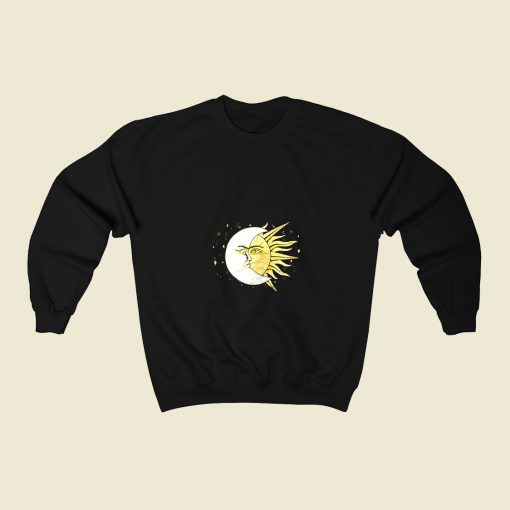 Vintage90s Sun And Moon 80s Fashionable Sweatshirt