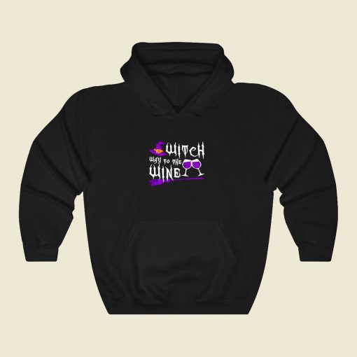 Witch Way To The Wine 80s Hoodie Fashion