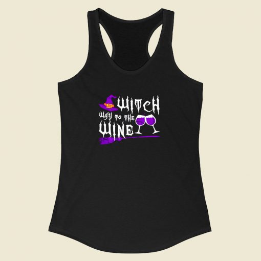 Witch Way To The Wine Racerback Tank Top Style