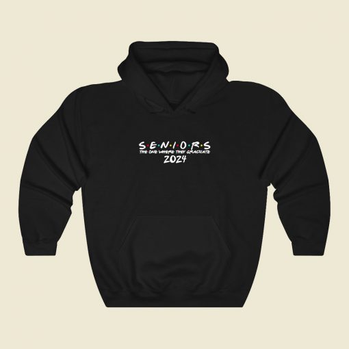 2024 The One Where They Graduate Seniors Funny Graphic Hoodie