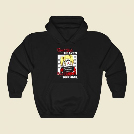 Bad Girls Go To Arkham Funny Graphic Hoodie