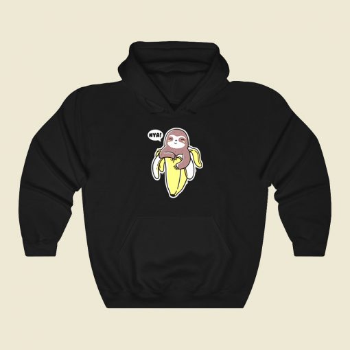 Bananya Sloth Funny Graphic Hoodie