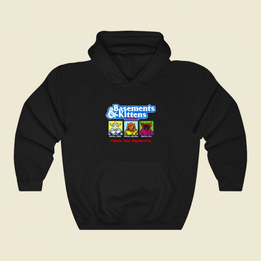 Basements And Kittens Funny Graphic Hoodie