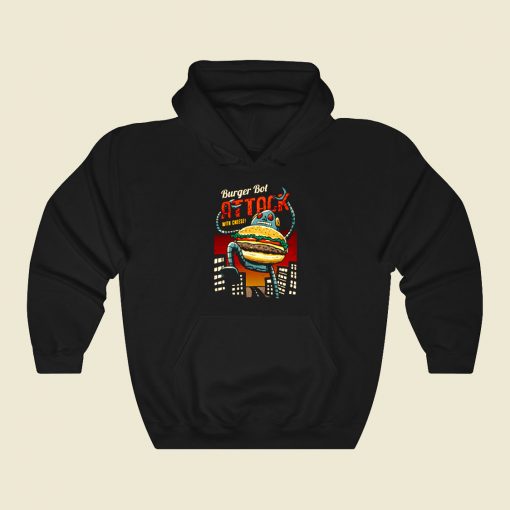 Burger Bot Funny Graphic Hoodie