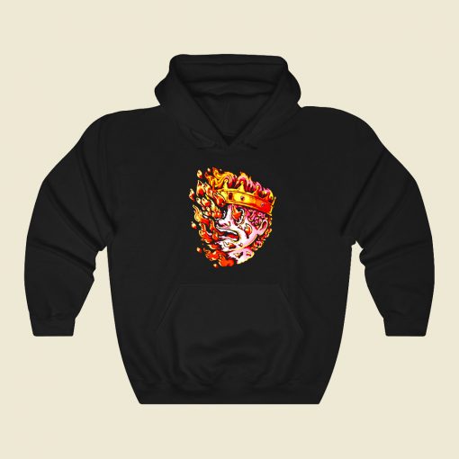 Burning King Funny Graphic Hoodie