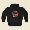 Burning Roses Panther Funny Graphic Hoodie