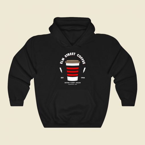 Elm Street Coffee Funny Graphic Hoodie