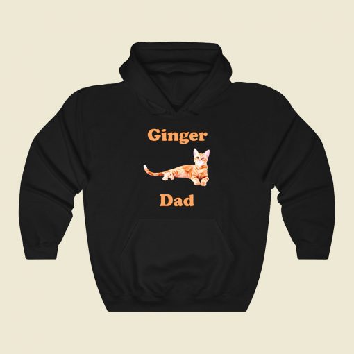 Ginger Cat Dad Funny Graphic Hoodie