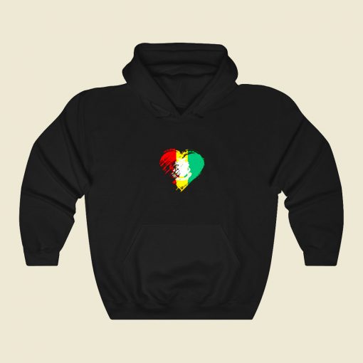 Grungy I Love Guinea Heart Flag Funny Graphic Hoodie