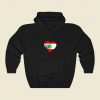 Grungy I Love Lebanon Heart Flag Funny Graphic Hoodie