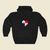 Grungy I Love Panama Heart Flag Funny Graphic Hoodie