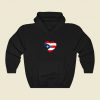 Grungy I Love Puerto Rico Heart Flag Funny Graphic Hoodie