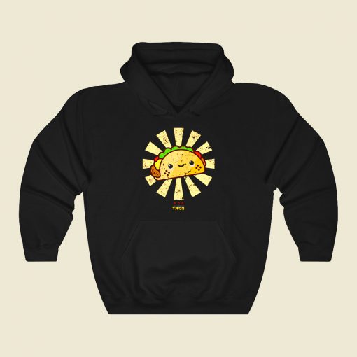 Happy Taco Retro Japanese Funny Graphic Hoodie