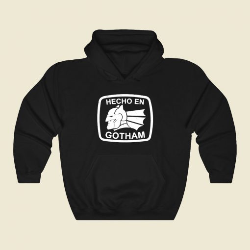 Hecho En Gotham White Funny Graphic Hoodie