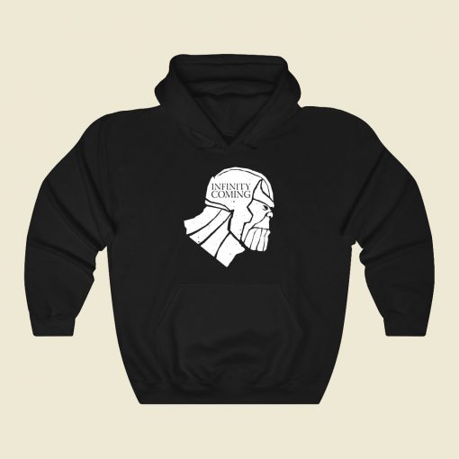 Infinity Is Coming White Funny Graphic Hoodie