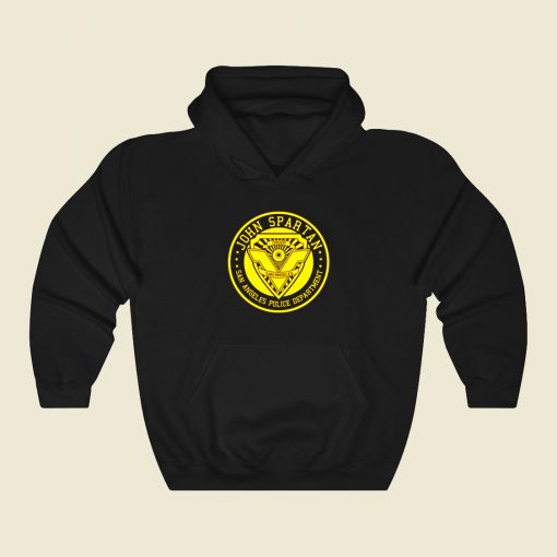 J Spartan Police Badge Funny Graphic Hoodie