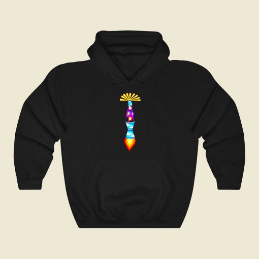 Lava Lamp Space Rocket Funny Graphic Hoodie