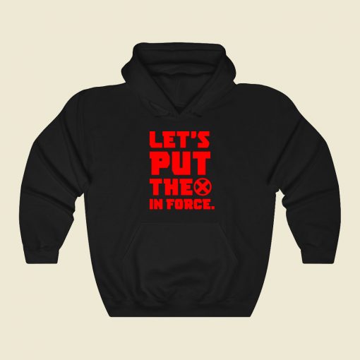 Lets Put The X In Force Red Like Santa Funny Graphic Hoodie