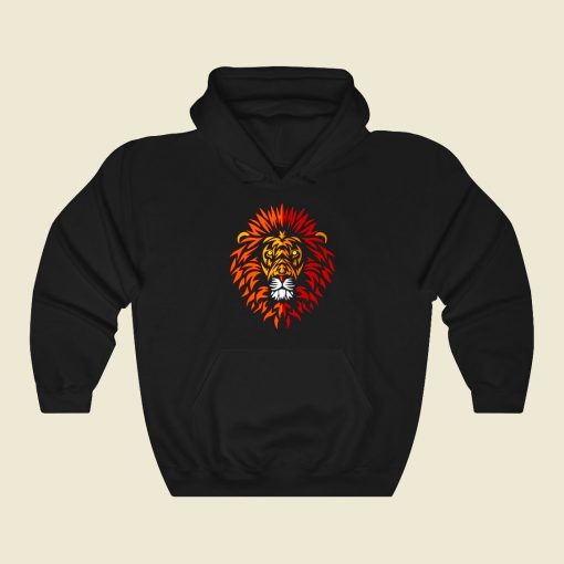 Lion Face Tribal Funny Graphic Hoodie