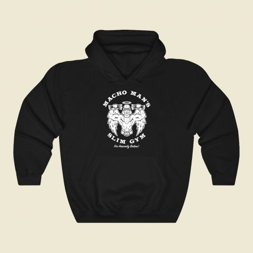 Macho Mans Slim Gym Funny Graphic Hoodie