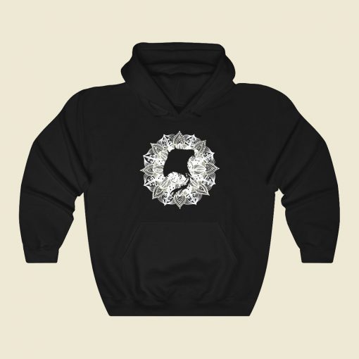 Mandala Circle Manta Ray Funny Graphic Hoodie