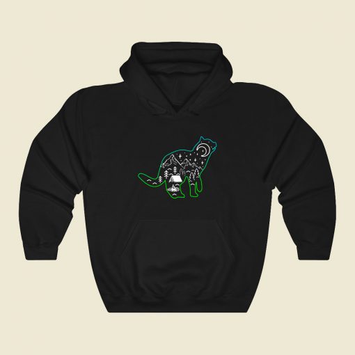 Mountains Cats Camp Funny Graphic Hoodie