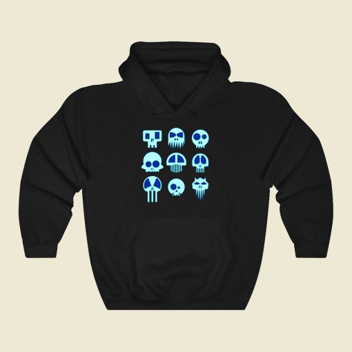 Nine Blue Skulls Funny Graphic Hoodie