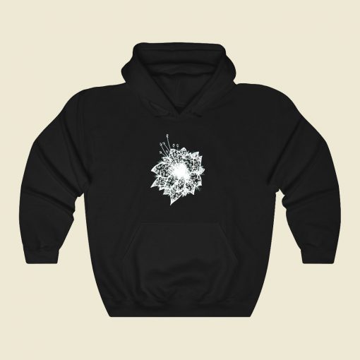 Orchid Lineart White Funny Graphic Hoodie