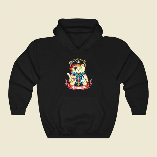 Pirate Cat Funny Graphic Hoodie