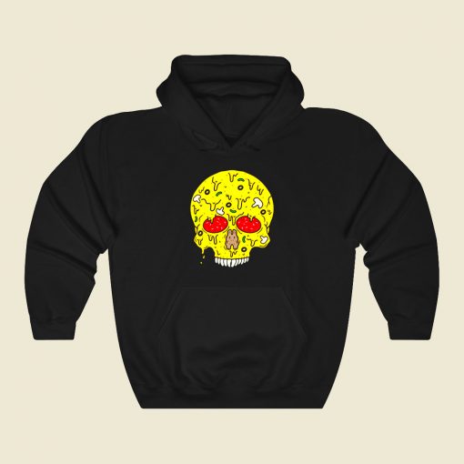 Pizza Skull Funny Graphic Hoodie