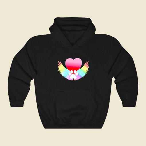 Rainbow Bridge Guardian Angel Pawprint Funny Graphic Hoodie