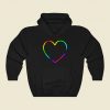 Rainbow Heart Outline Funny Graphic Hoodie