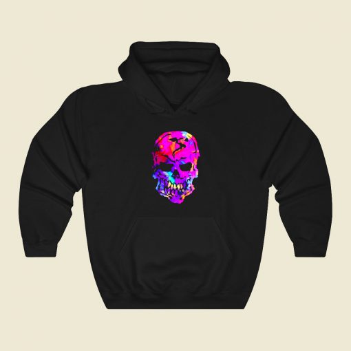 Rainbow Human Skull Funny Graphic Hoodie