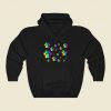 Rainbow Pawprint Pattern Funny Graphic Hoodie