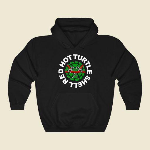 Red Hot Turtle Shell Funny Graphic Hoodie