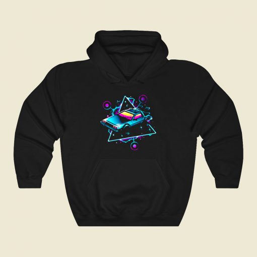 Retro Wave Time Machine Funny Graphic Hoodie