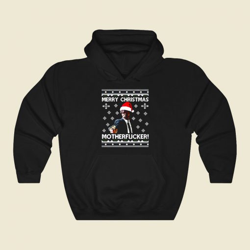 Samuel L Jackson Merry Christmas Motherfucker Pulp Fiction Funny Graphic Hoodie