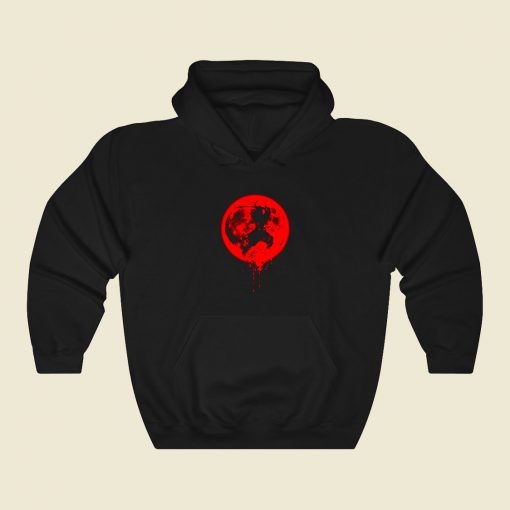 Samurai Moon Funny Graphic Hoodie