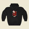 Santa Devouring His Cookies Funny Graphic Hoodie