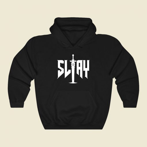 Slay White Funny Graphic Hoodie