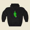 Smiling Hand Green Funny Graphic Hoodie