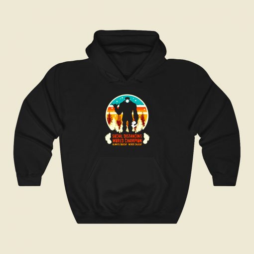 Social Distancing World Champion Funny Graphic Hoodie