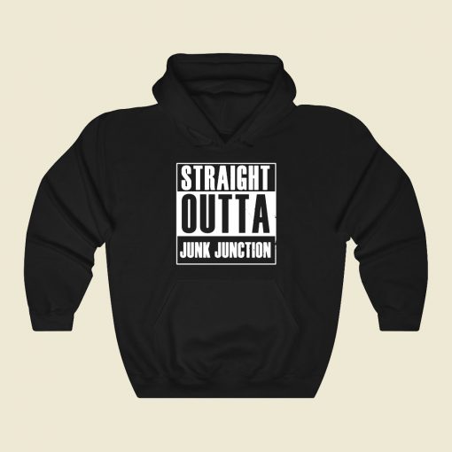 Straight Outta Junk Junction Funny Graphic Hoodie