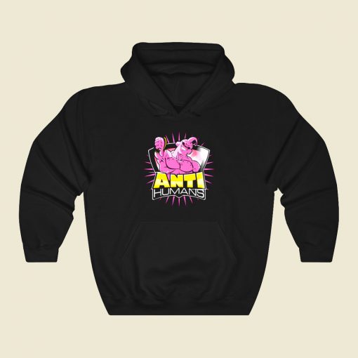 Supabuu Anti Humans Funny Graphic Hoodie