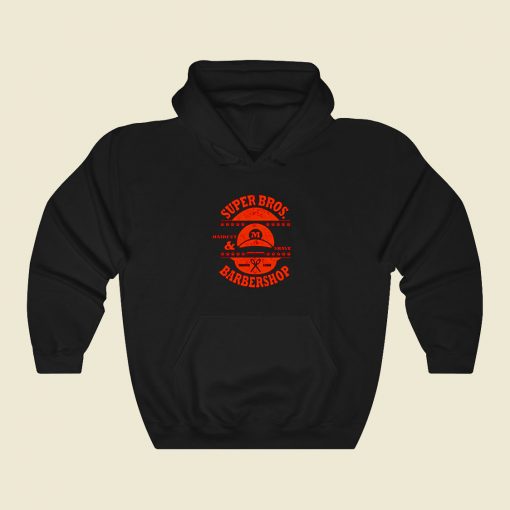 Super Bros Barber Shop Funny Graphic Hoodie