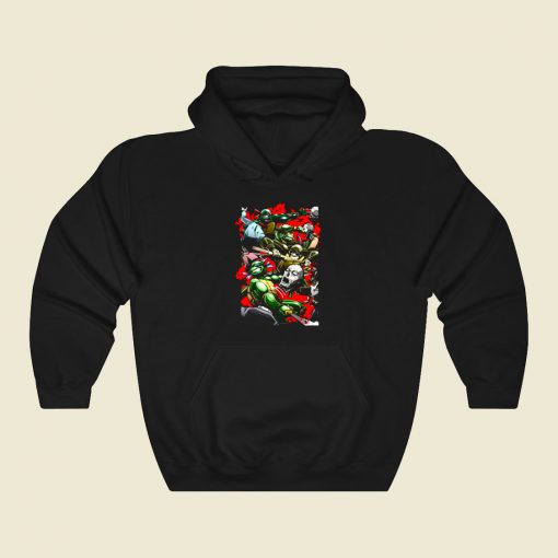 Teenage Mutant Zombie Slayers Funny Graphic Hoodie