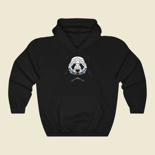 Tribal Frontal Panda Funny Graphic Hoodie